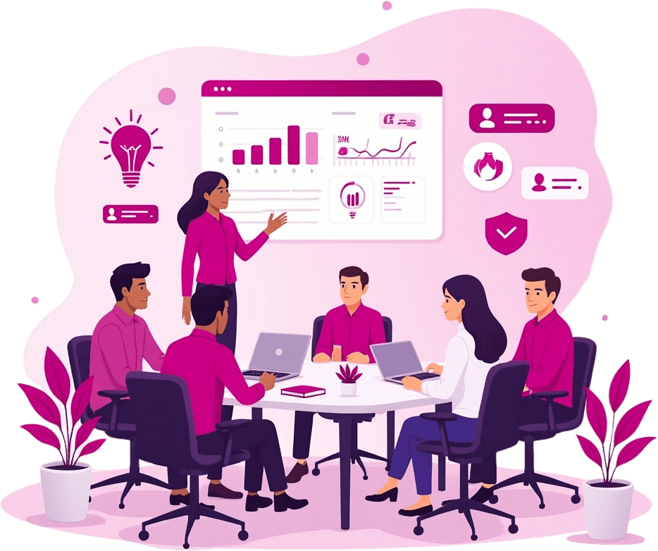 E Building Community Illustration — Gated community management app and society committee management software India